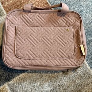 Joy Mangano Quilted Travel Cosmetic Case in Mauve